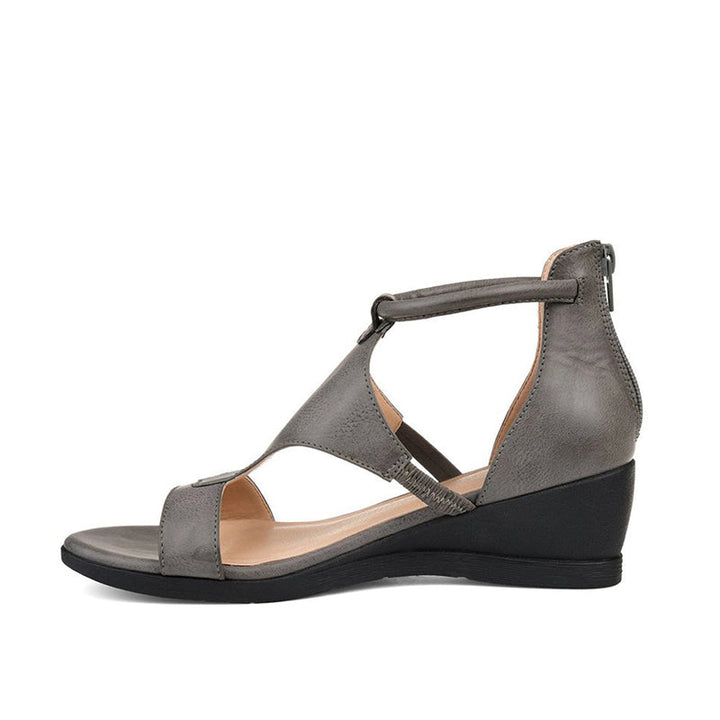 ElevateStyle Sandals | Women's Sandals with Elevated Heel and Ankle Strap Design-Black-6-Nora Luxe