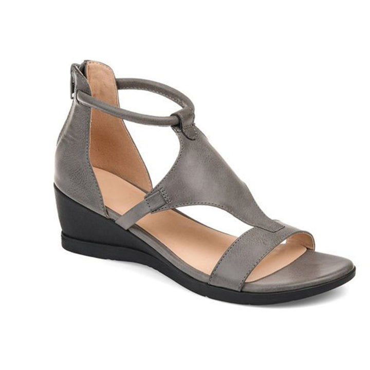 ElevateStyle Sandals | Women's Sandals with Elevated Heel and Ankle Strap Design-Gray-6-Nora Luxe