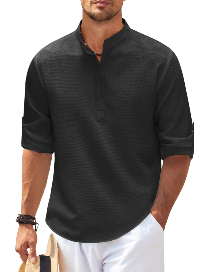 Elite Casual Men's Shirt - Urban Style-Black-M-Nora Luxe