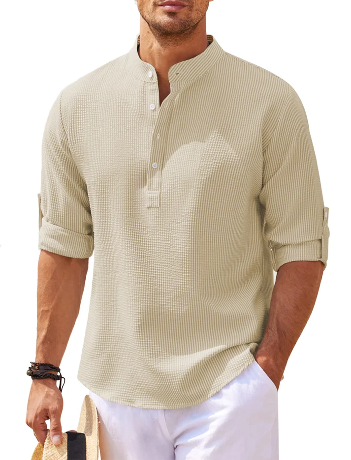 Elite Casual Men's Shirt - Urban Style-Khaki-M-Nora Luxe