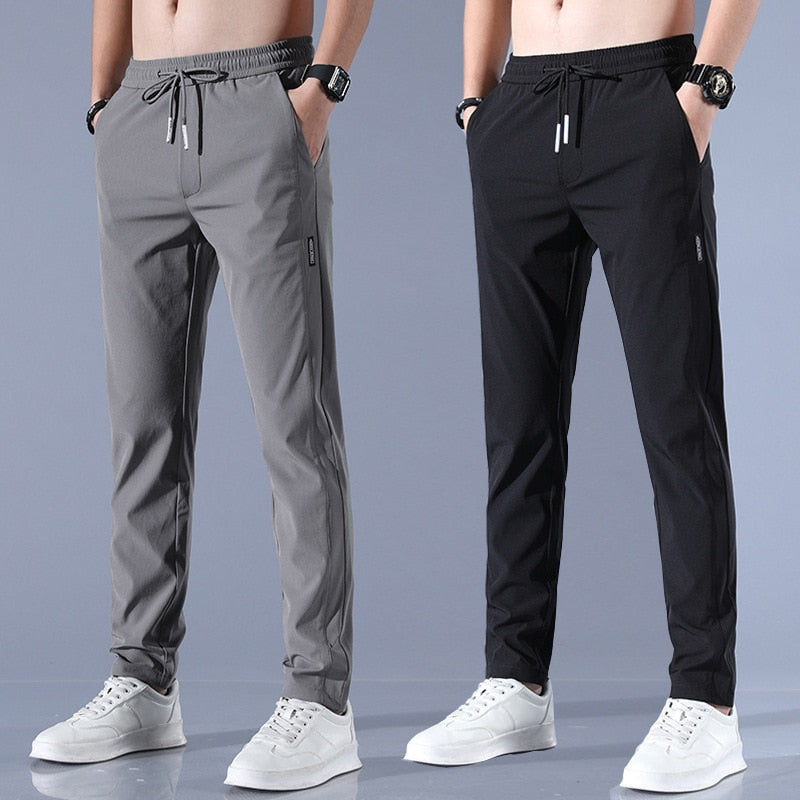 EliteFlex Chino | Stylish Regular-Fit Stretch Trousers for Men-Black-M-Nora Luxe