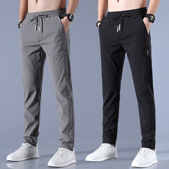EliteFlex Chino | Stylish Regular-Fit Stretch Trousers for Men-Black-M-Nora Luxe