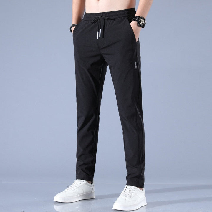 EliteFlex Chino | Stylish Regular-Fit Stretch Trousers for Men-Black-M-Nora Luxe