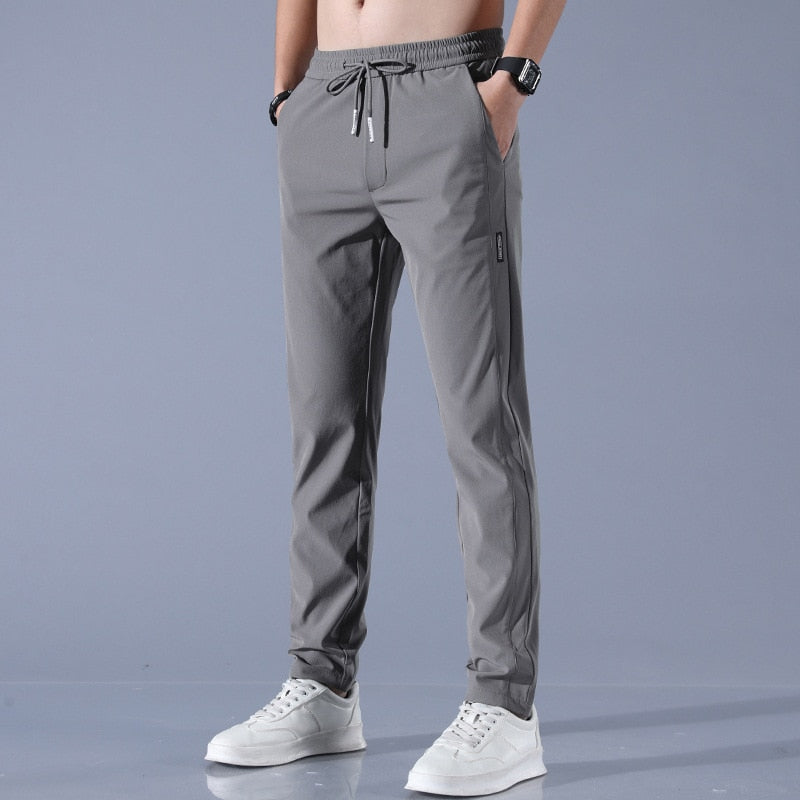 EliteFlex Chino | Stylish Regular-Fit Stretch Trousers for Men-Dark grey-M-Nora Luxe