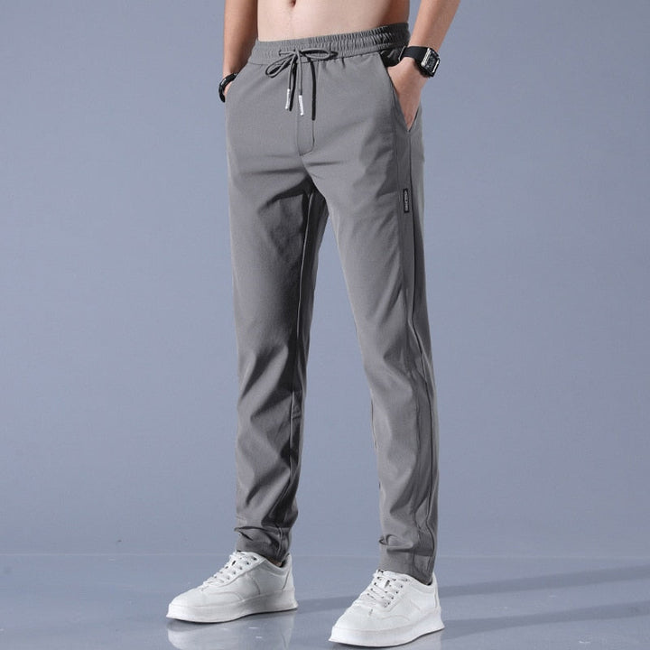 EliteFlex Chino | Stylish Regular-Fit Stretch Trousers for Men-Dark grey-M-Nora Luxe