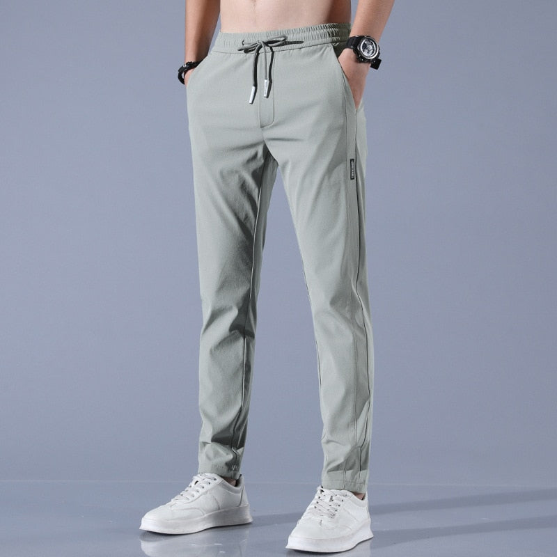 EliteFlex Chino | Stylish Regular-Fit Stretch Trousers for Men-Green-M-Nora Luxe