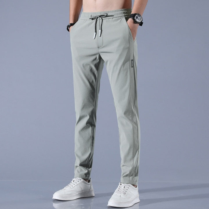 EliteFlex Chino | Stylish Regular-Fit Stretch Trousers for Men-Green-M-Nora Luxe
