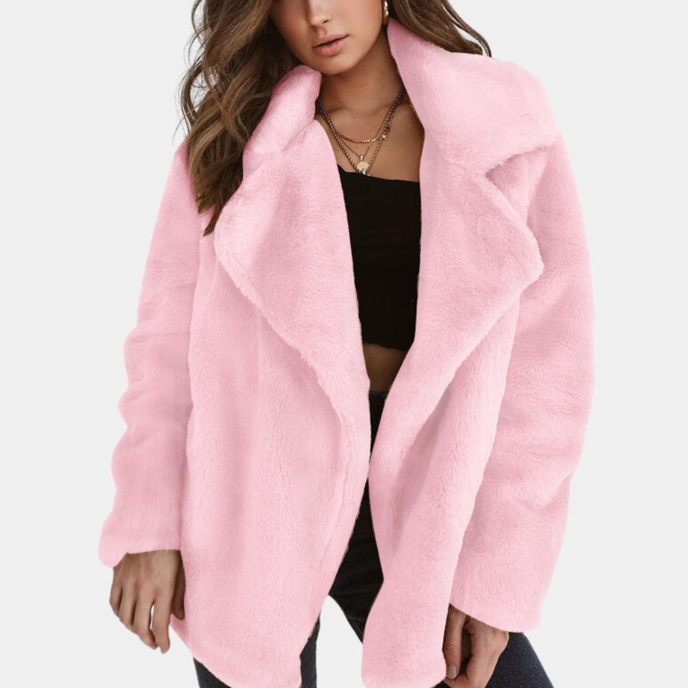 Ellle - Warm Teddy Winter Coat for Women-Pink-XS-Nora Luxe