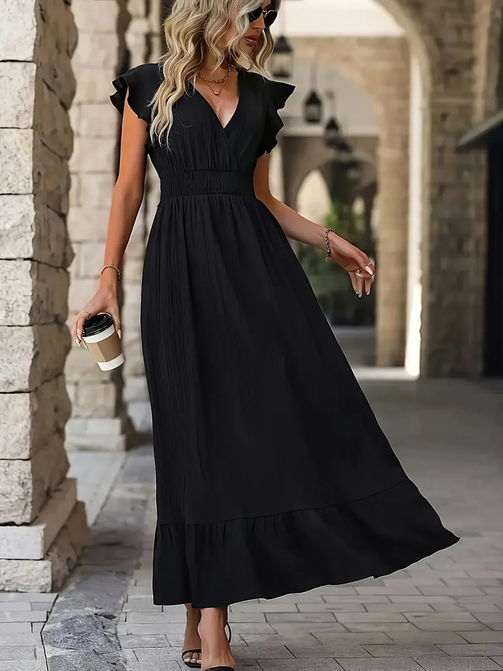 Eloise Ruches Dress | Versatile and Stylish-S-Black-Nora Luxe