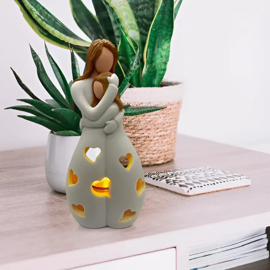 Embracing Mother and Daughter Candle Holder - EternalBond-Nora Luxe