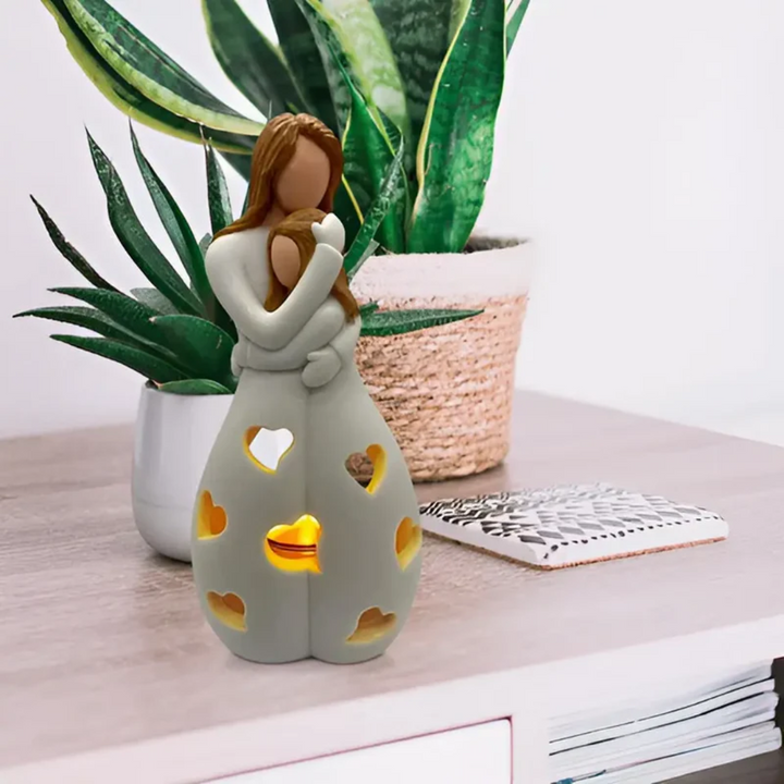 Embracing Mother and Daughter Candle Holder - EternalBond-Nora Luxe