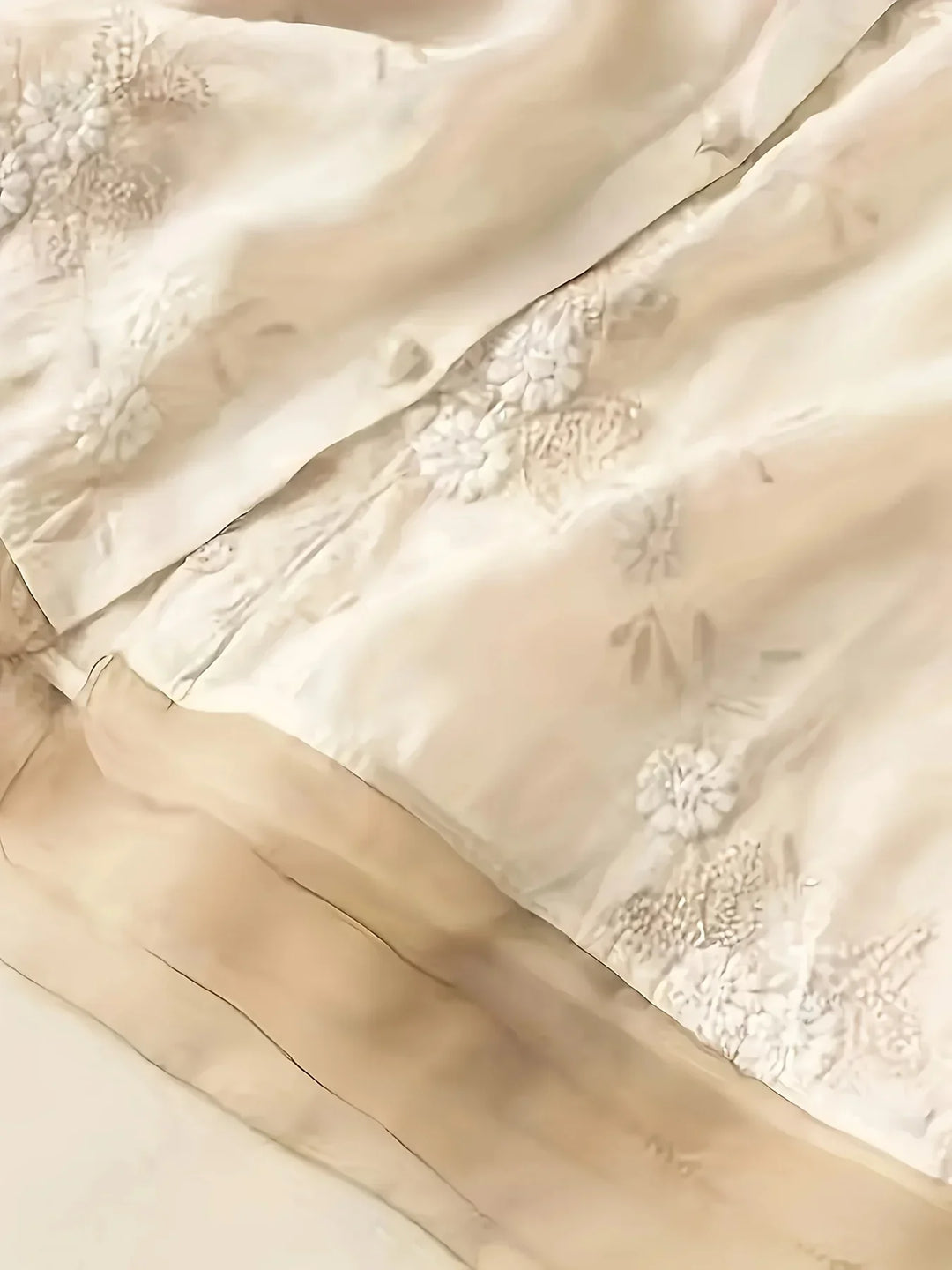Embroidered Floral Blouse | Eliza | Button Closure | Fashionable-M-Apricot-Nora Luxe