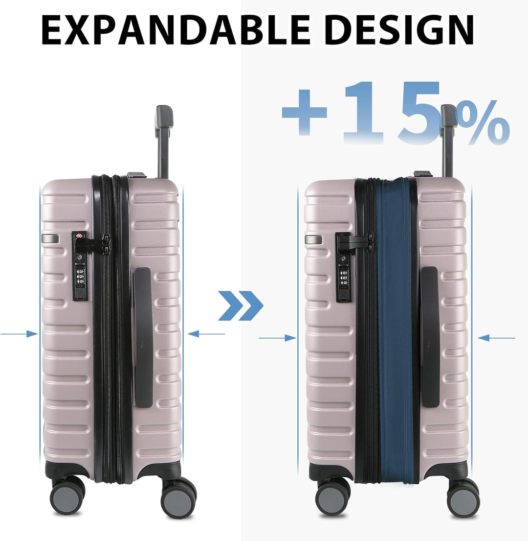 AA NOT AVAILABLE Expandable Hard Shell Carry-On Suitcase with Spinner Wheels & TSA Lock