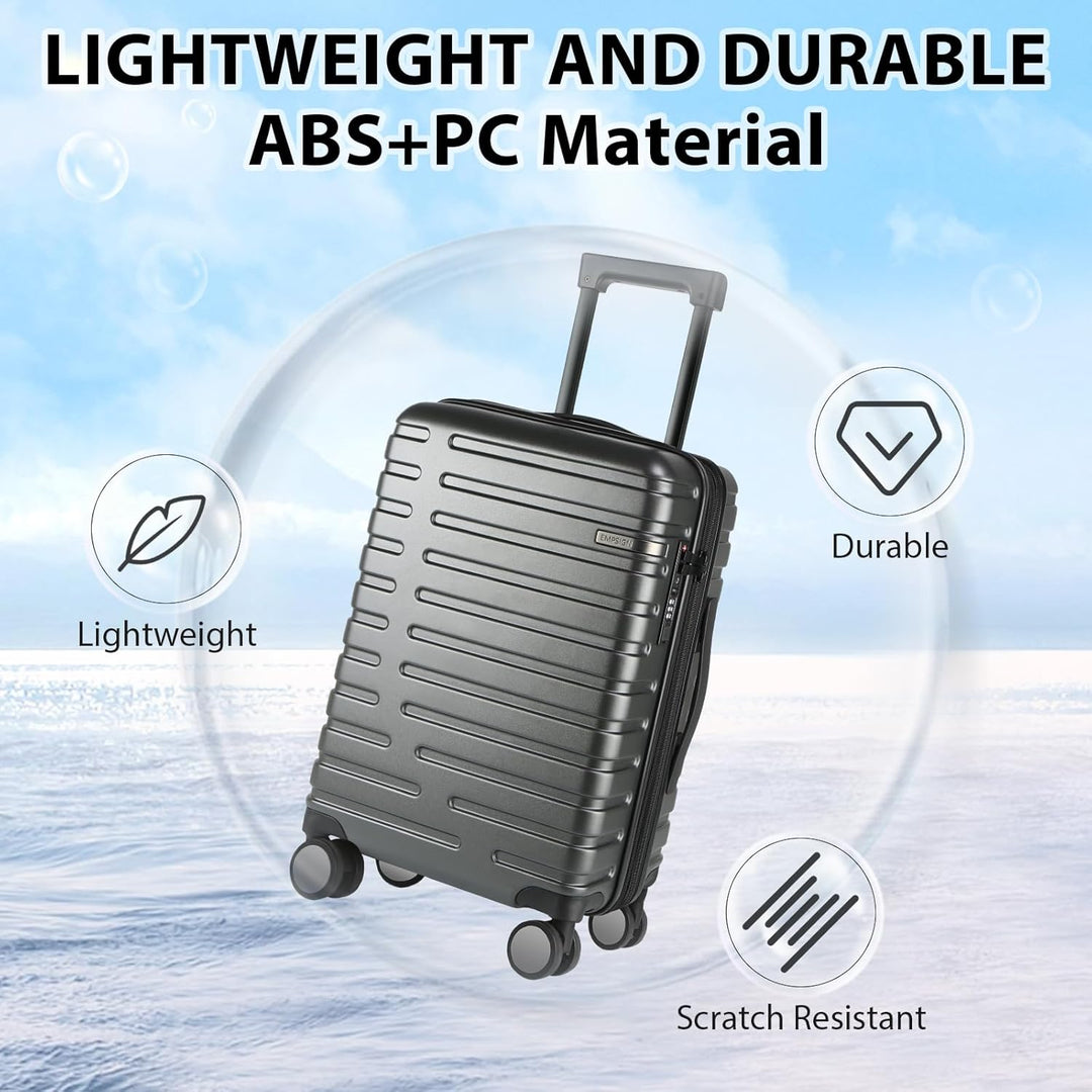 AA NOT AVAILABLE Expandable Hard Shell Carry-On Suitcase with Spinner Wheels & TSA Lock