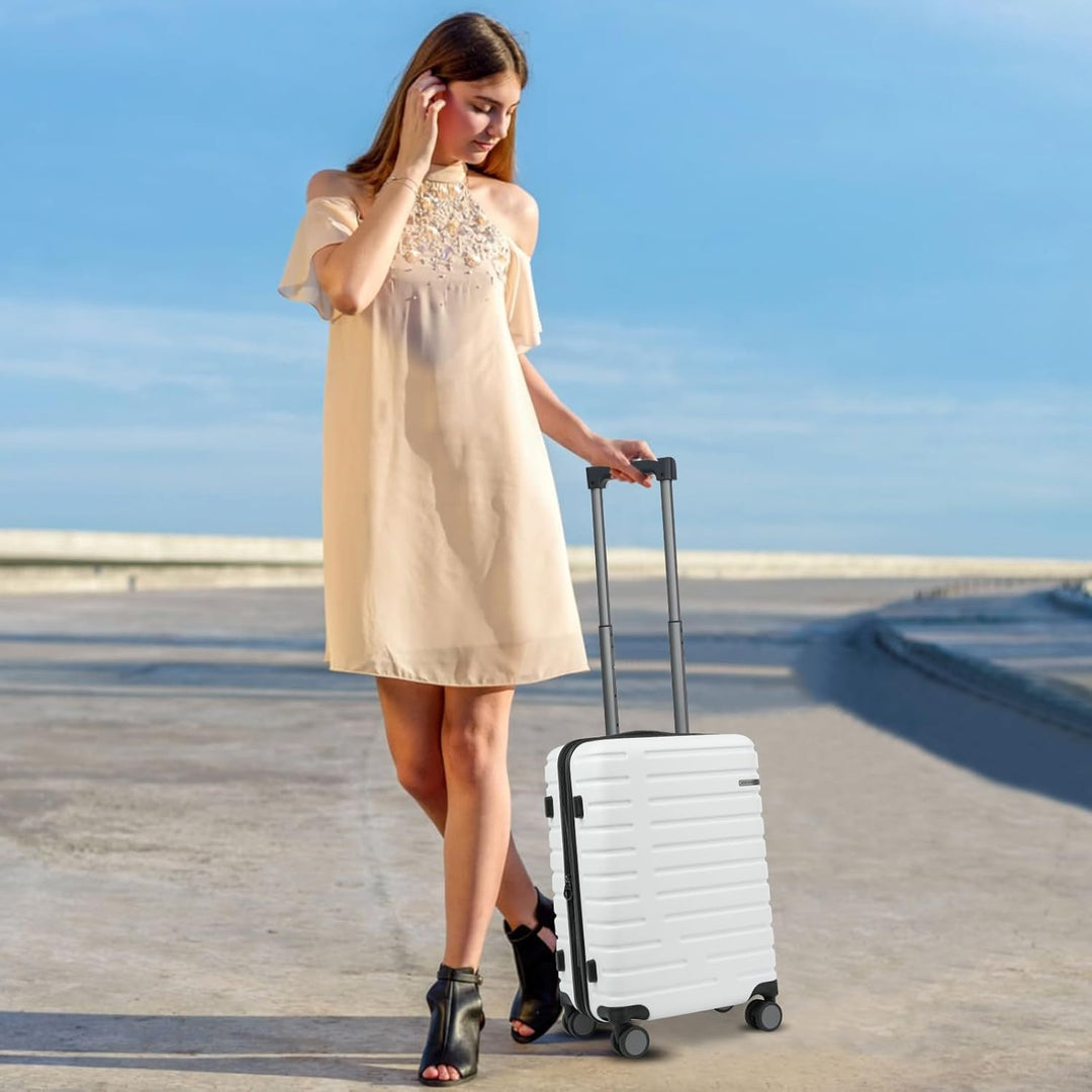 AA NOT AVAILABLE Expandable Hard Shell Carry-On Suitcase with Spinner Wheels & TSA Lock