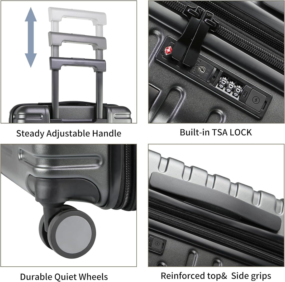 AA NOT AVAILABLE Expandable Hard Shell Carry-On Suitcase with Spinner Wheels & TSA Lock