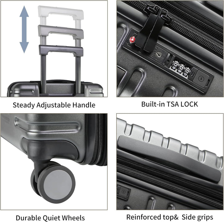 AA NOT AVAILABLE Expandable Hard Shell Carry-On Suitcase with Spinner Wheels & TSA Lock