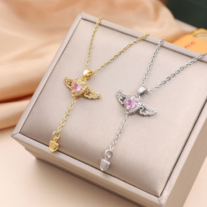 Enchanting Angel Wings Necklace - Livia-Silver-Nora Luxe