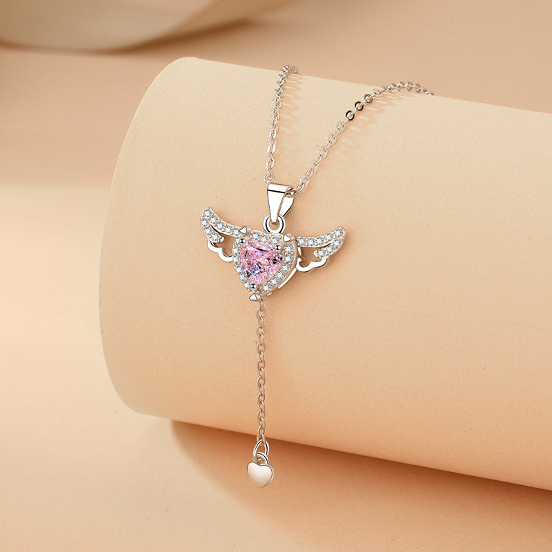 Enchanting Angel Wings Necklace - Livia-Silver-Nora Luxe