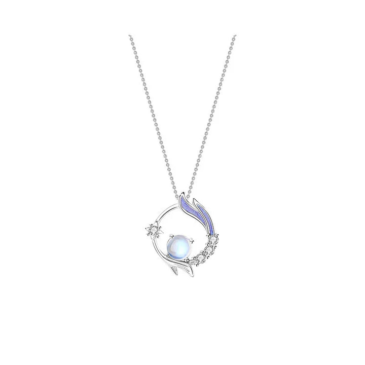 Enchanting Moonstone Silver Necklace-Nora Luxe