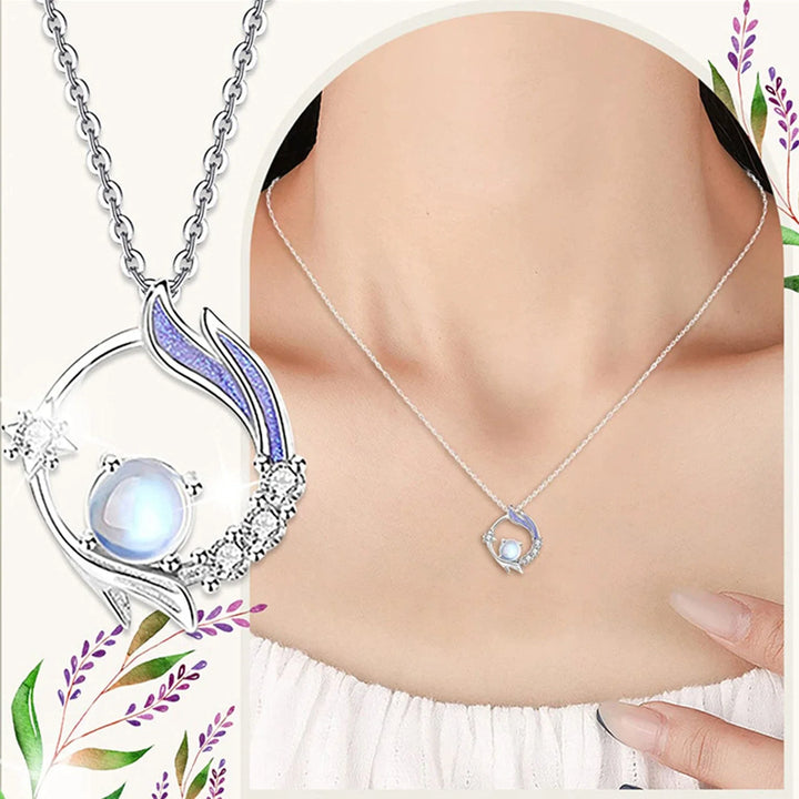 Enchanting Moonstone Silver Necklace-Nora Luxe
