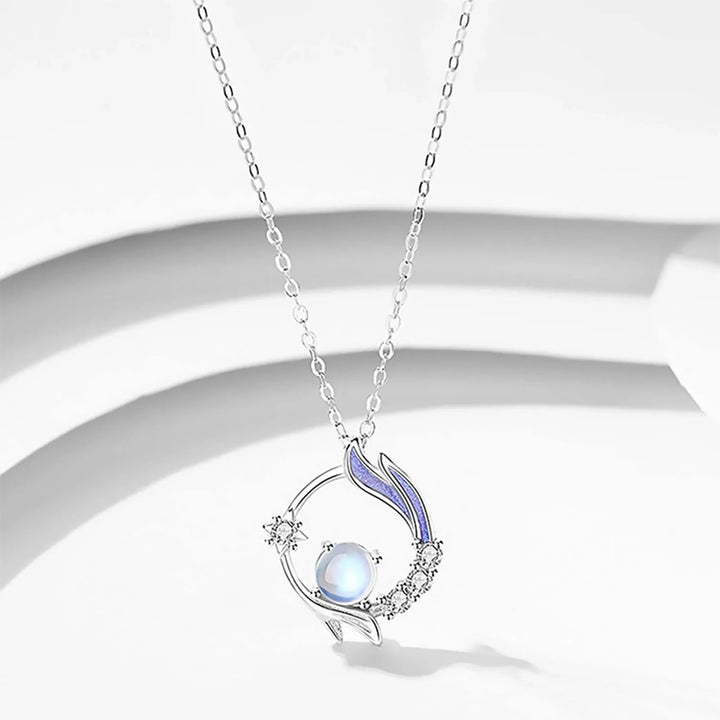 Enchanting Moonstone Silver Necklace-Nora Luxe