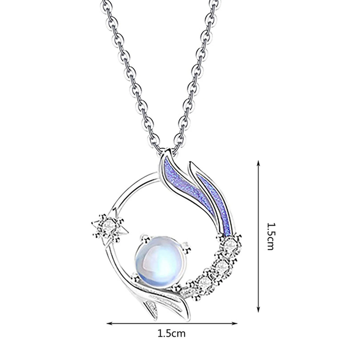 Enchanting Moonstone Silver Necklace-Nora Luxe