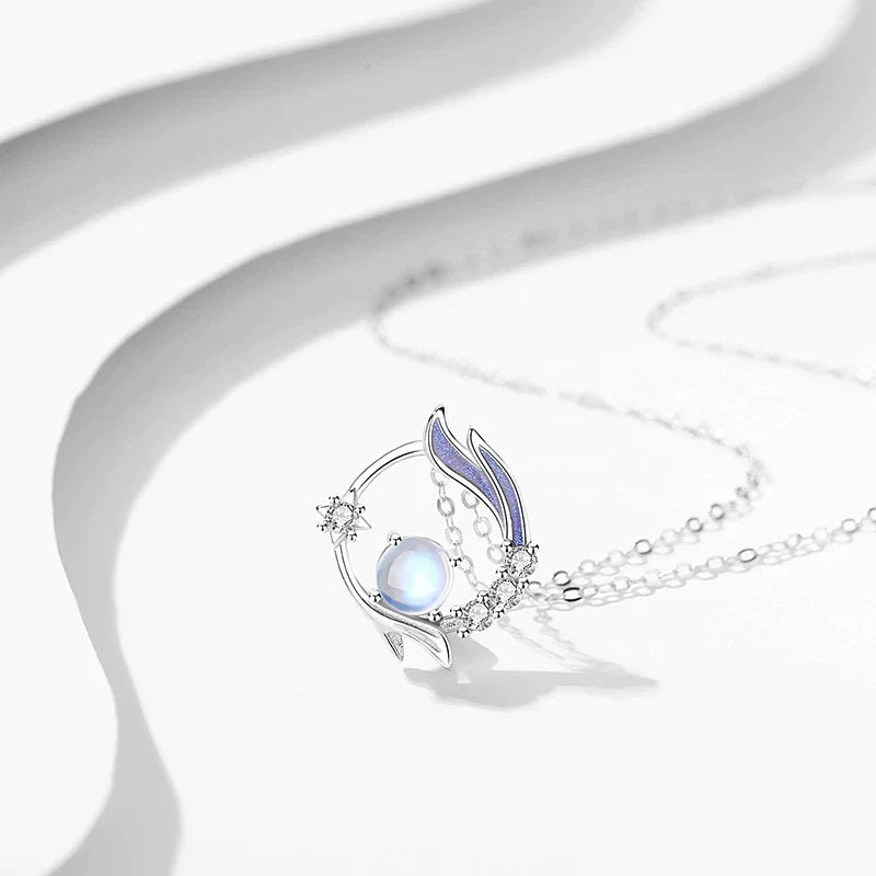 Enchanting Moonstone Silver Necklace-Nora Luxe
