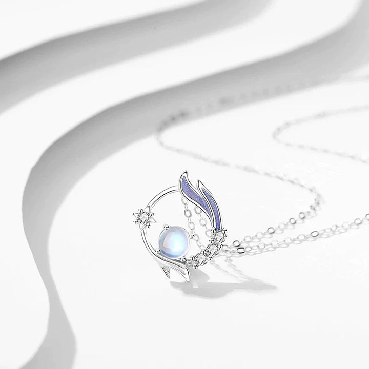 Enchanting Moonstone Silver Necklace-Nora Luxe