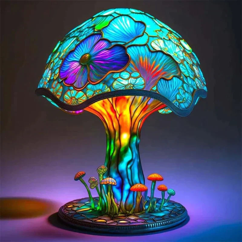 Enchanting Stained Glass Table Lamp - DreamGlow-Lotus flower-Nora Luxe