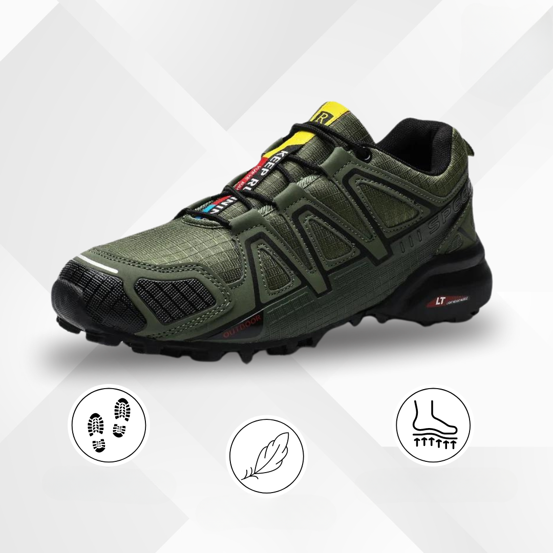 Ergonomic outdoor hiking shoes with comfort cushioning – TrailStep-Black-Blue-5.5-Nora Luxe