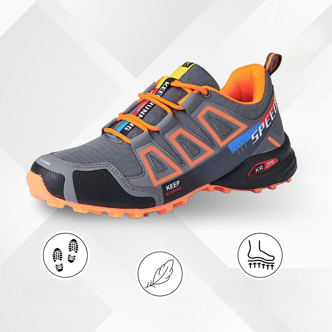 Ergonomic outdoor hiking shoes with comfort cushioning – TrailStep-Black-Blue-5.5-Nora Luxe