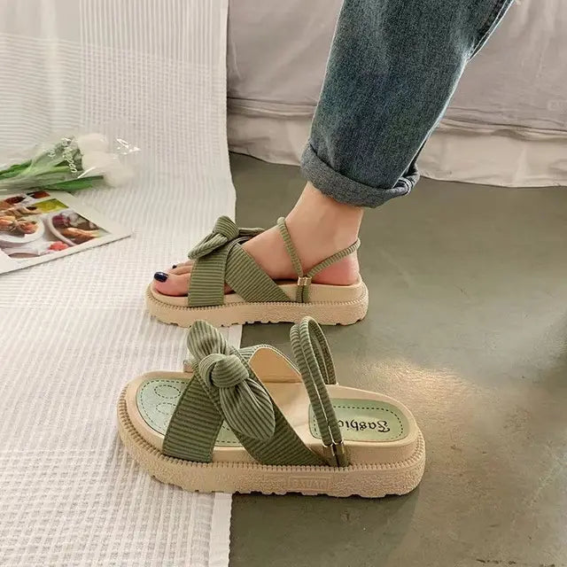 Espadrille Sandals with Wrap Straps - Sienna-Green-2.5-Nora Luxe