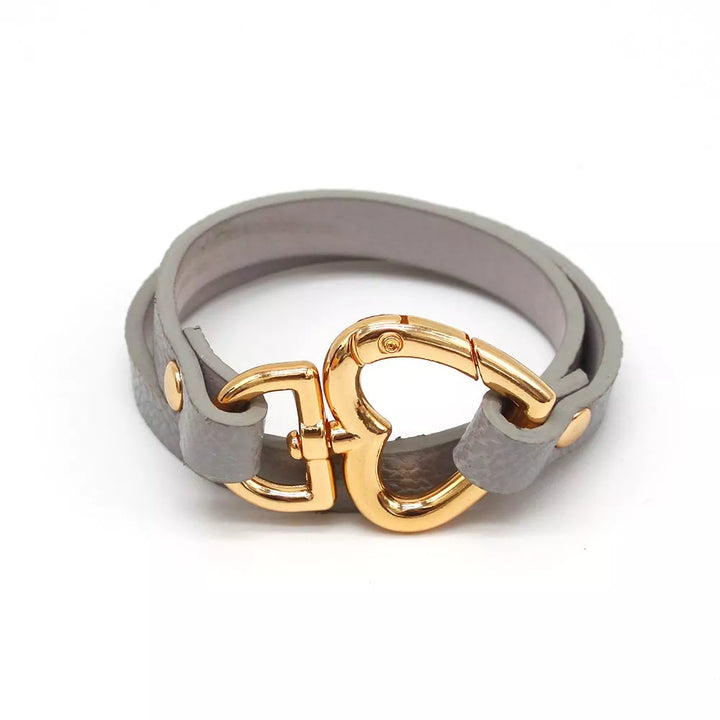 Ethnic Leather Wrap Bracelet | Stylish Women's Jewellery-Gray-Nora Luxe