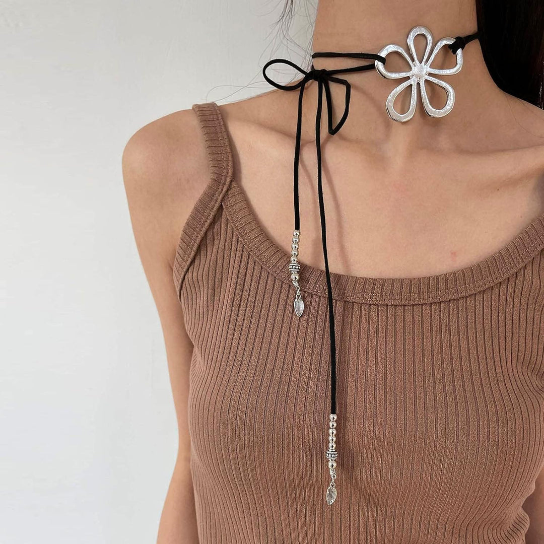 Ethnic Style Flower Necklace | Bohemian Floral Pendant-Nora Luxe
