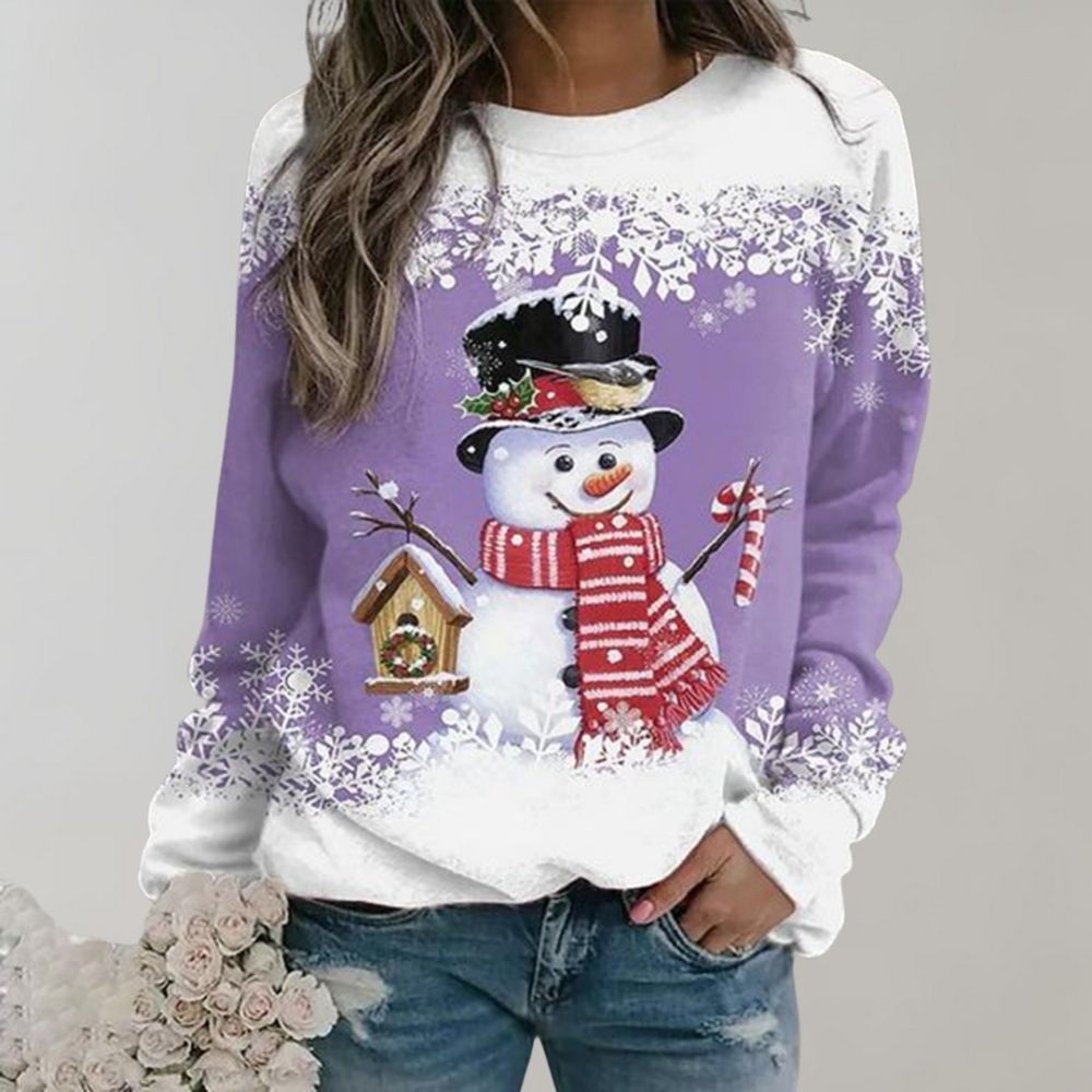 Eve - Warm Christmas Jumper for Women-Purple-M-Nora Luxe