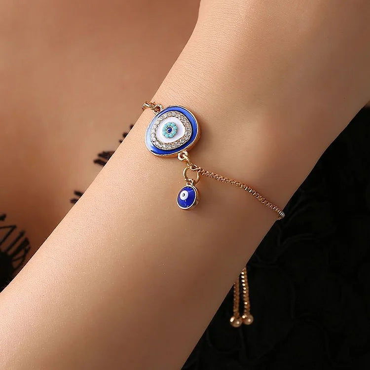 Evil Eye Bracelet in Ethno Style - Selene-Dark Blue-Nora Luxe