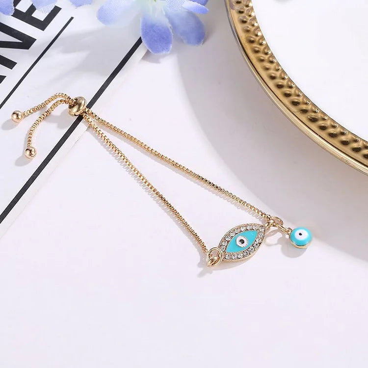 Evil Eye Bracelet in Ethno Style - Selene-Dark Blue-Nora Luxe