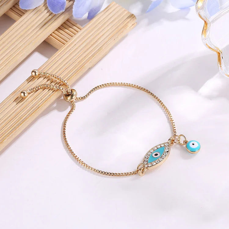 Evil Eye Bracelet in Ethno Style - Selene-Light Blue-Nora Luxe