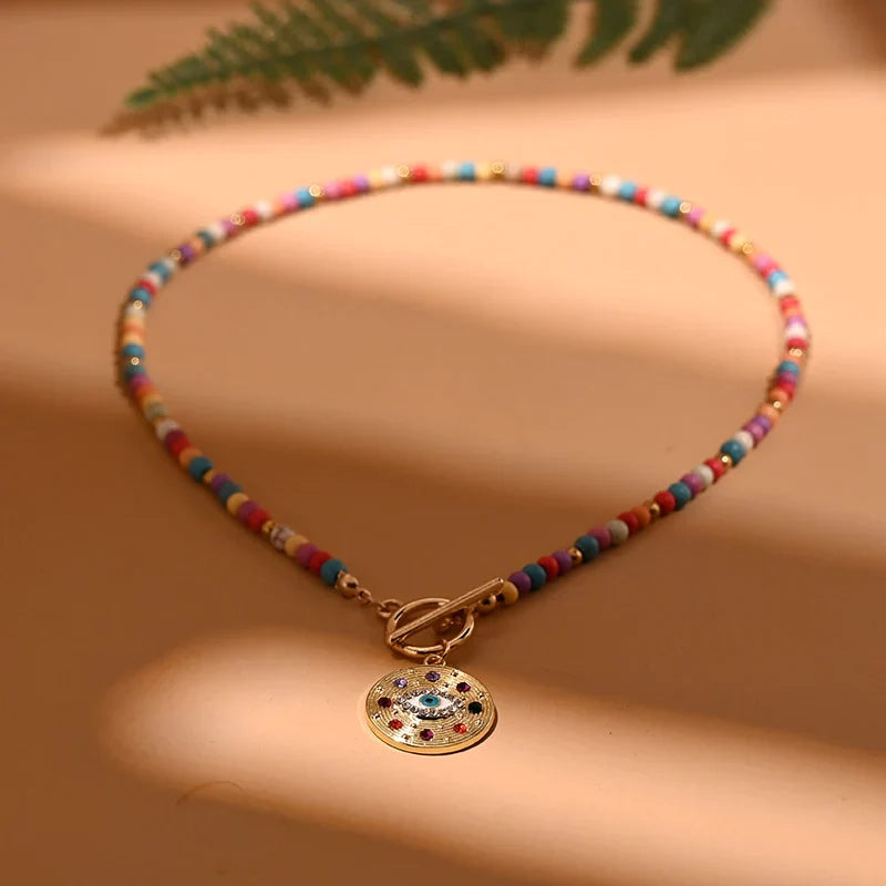 Evil Eye Pearl Choker Necklace | Protection and Style-MULTI-COLOR 2-Nora Luxe