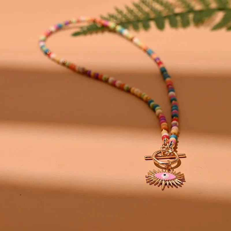 Evil Eye Pearl Choker Necklace | Protection and Style-MULTI-COLOR 3-Nora Luxe