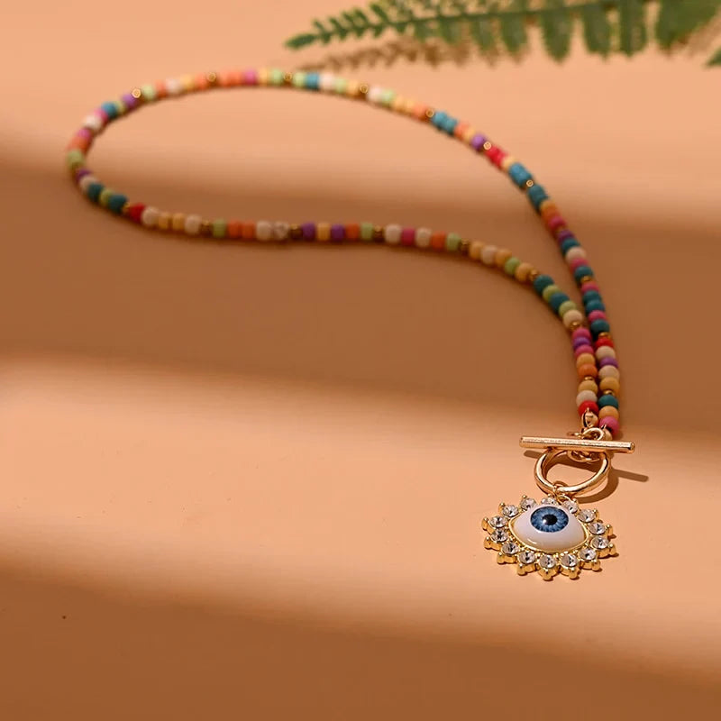 Evil Eye Pearl Choker Necklace | Protection and Style-MULTI-COLOR 4-Nora Luxe
