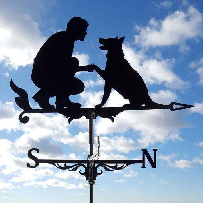 Excentric Weather Vane for the Garden – Vintoro-Man / Dog-The Livary