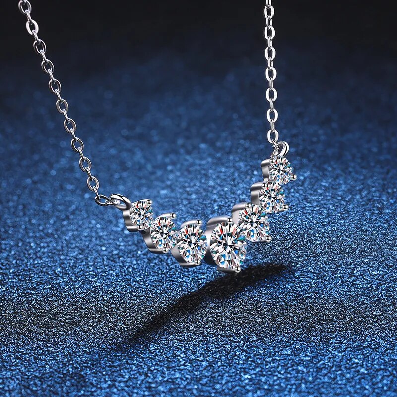 Exquisite 925 Sterling Silver Moissanite Necklace-1.7ct-Nora Luxe