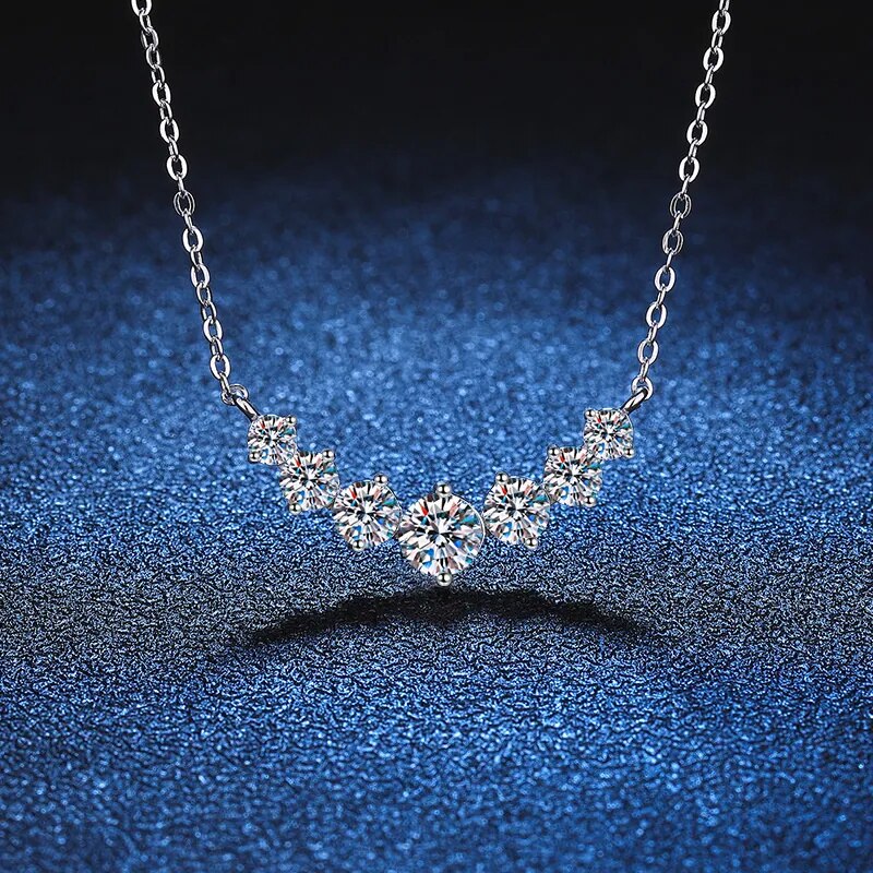 Exquisite 925 Sterling Silver Moissanite Necklace-1.7ct-Nora Luxe