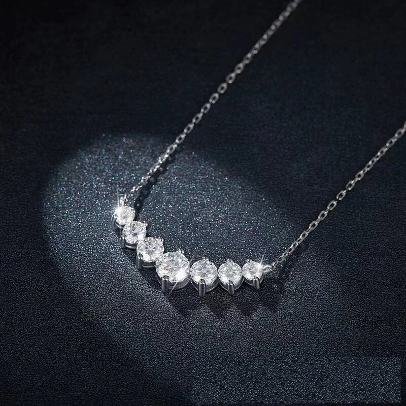 Exquisite 925 Sterling Silver Moissanite Necklace-1.7ct-Nora Luxe