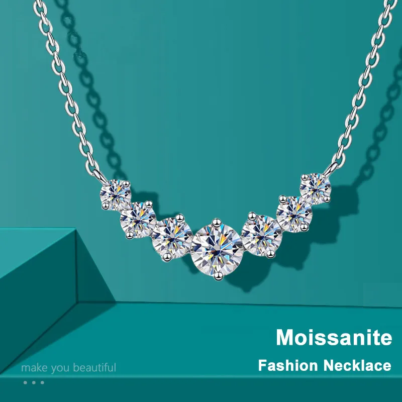 Exquisite 925 Sterling Silver Moissanite Necklace-1.7ct-Nora Luxe
