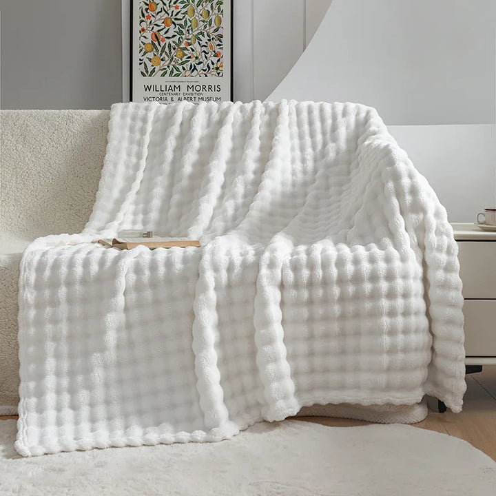 Extra Soft Flannel Blanket - PlushBubble-Khaki-39.37 × 59.06 in-Nora Luxe