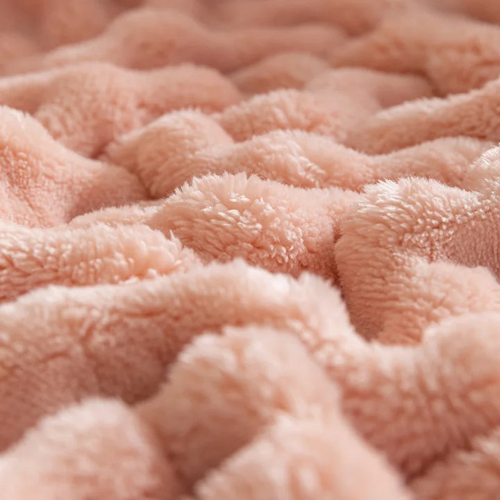Extra Soft Flannel Blanket - PlushBubble-Rose-39.37 × 59.06 in-Nora Luxe