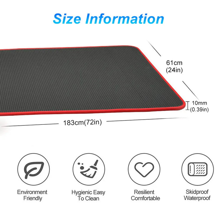 Extra Thick Anti-Slip Yoga Mat - FlexiMat-Black-Nora Luxe